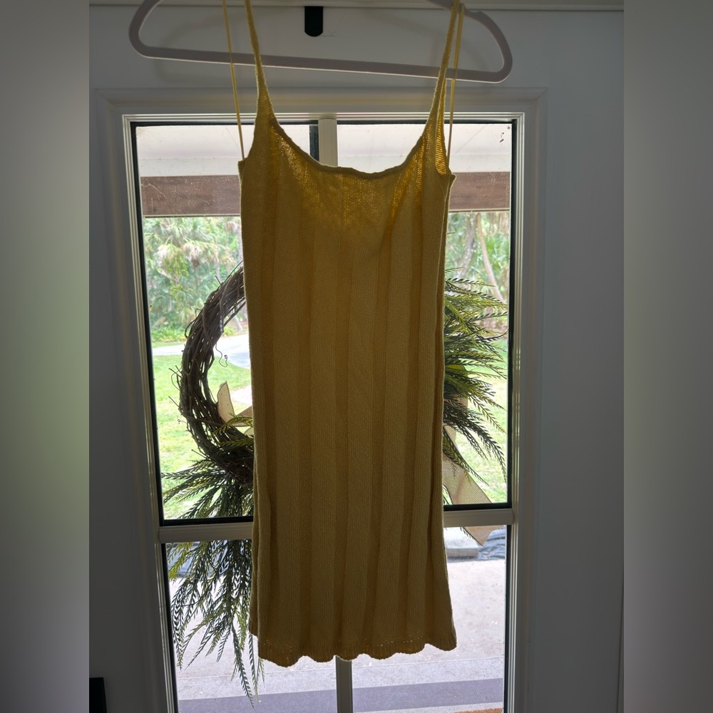 Free People Yellow Knit Cover Up Dress